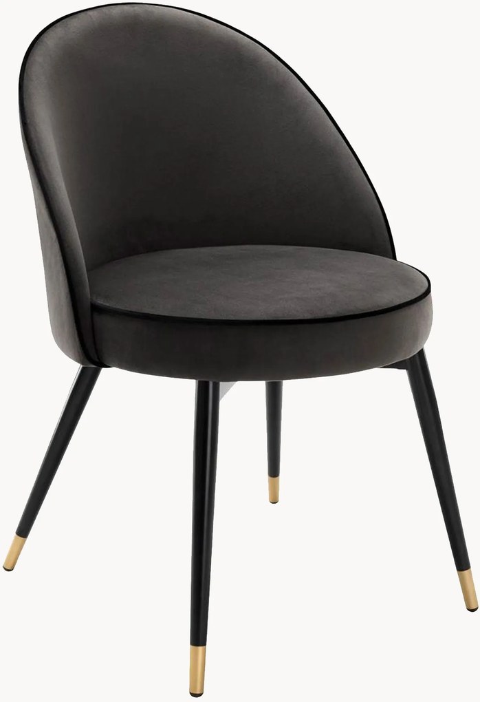 Cadeiras de jantar em veludo Cooper, conjunto de 2