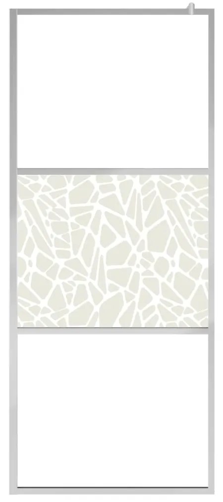 Divisória de chuveiro 100x195 cm vidro ESG design pedras