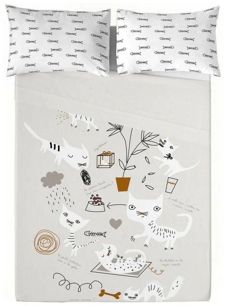 Lençol de cima Panzup Gatos 2 210 x 270 cm (Casal)