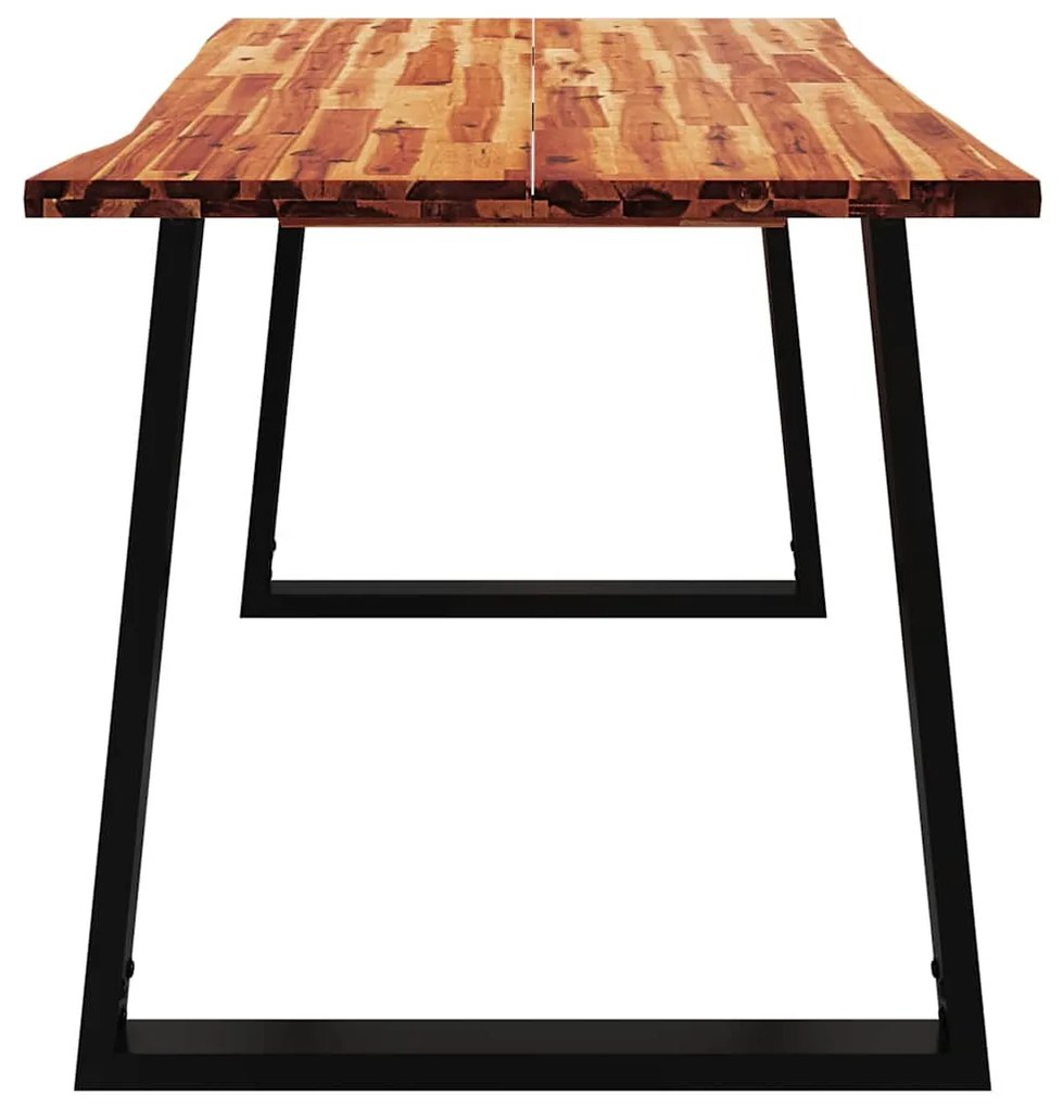 Mesa de jantar c/ bordas vivas 140x80x75 cm acácia maciça