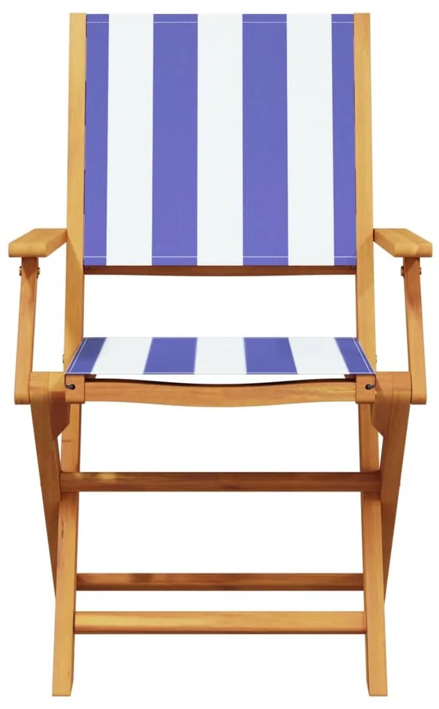 3pcs conjunto bistrô tecido/madeira maciça padrão azul e branco