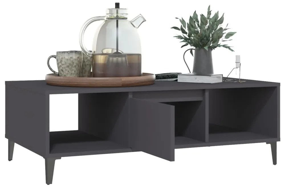 Mesa de centro 103,5x60x35 cm derivados de madeira cinza