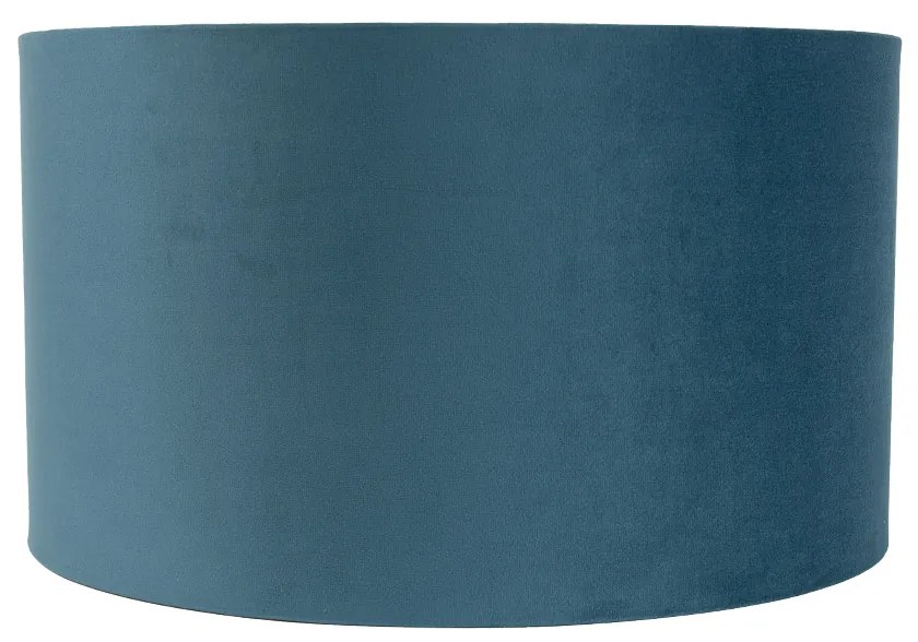Abajur de Veludo Azul 35/35/20 com Interior Dourado