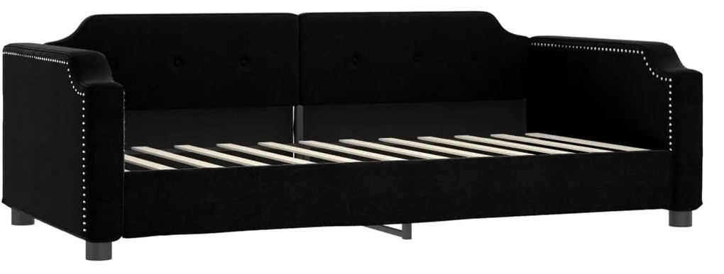 Sofá-cama com colchão 90x190 cm tecido preto