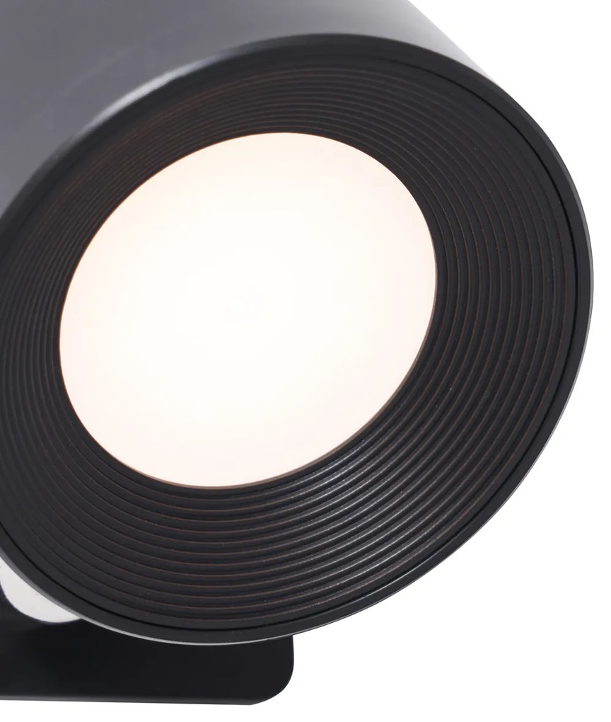 Conjunto de 4 luminárias de parede e teto modernas pretas com LED recarregável - Bright Moderno