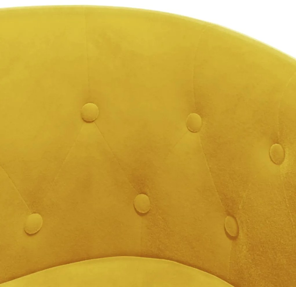 Poltrona com apoio de pés veludo amarelo