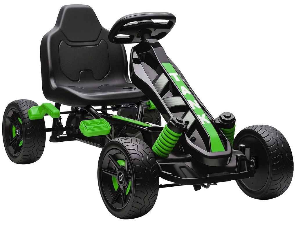 Kart a Pedais para Crianças com Embraiagem Automática Travão e Rodas Antiderrapantes em EVA 100x59x60,5 cm Verde