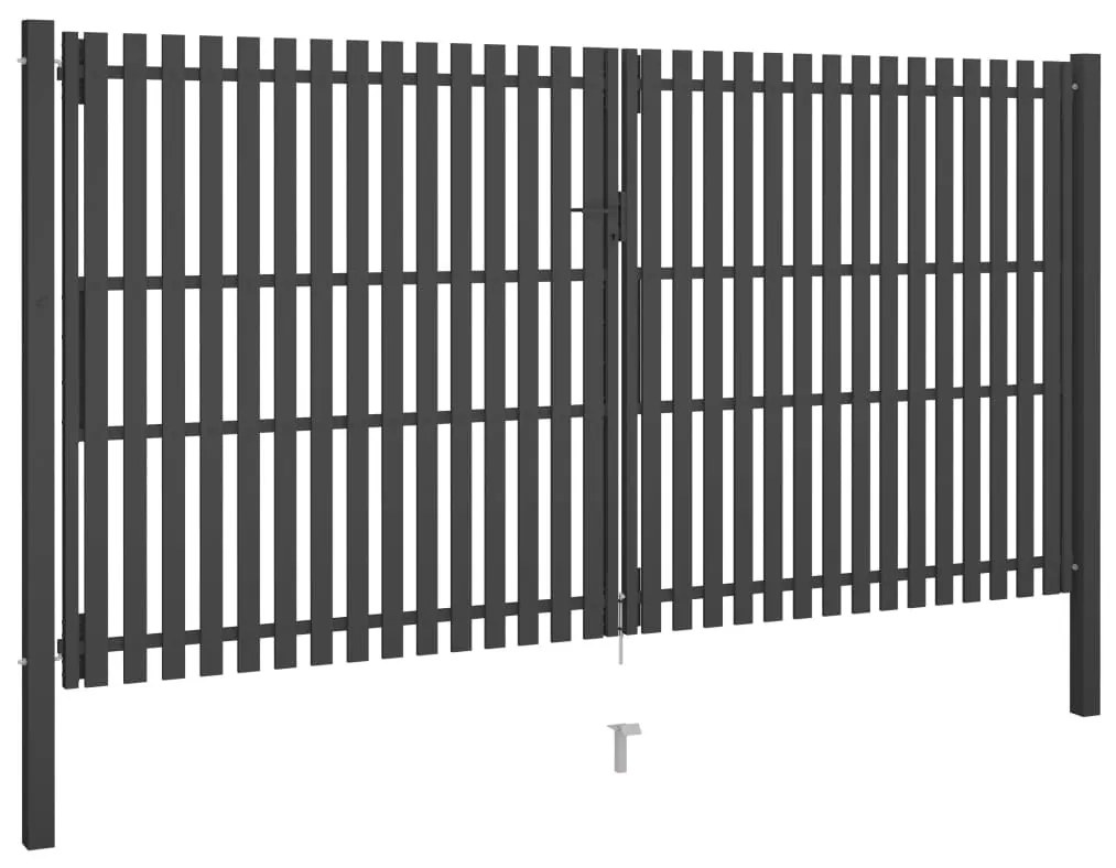 Portão de cerca para jardim 4x2,5 m aço antracite