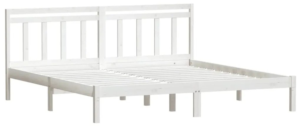 Estrutura de cama 200x200 cm pinho maciço branco