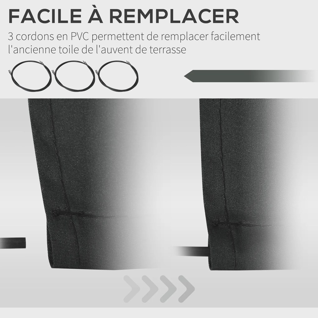 Tecido de substituição para toldo com lambrequim 2,82 x 2,4 m (ESTRUTURA NÃO INCLUIDA), padrão de ondas suaves, em poliéster de alta densidade (280 g/