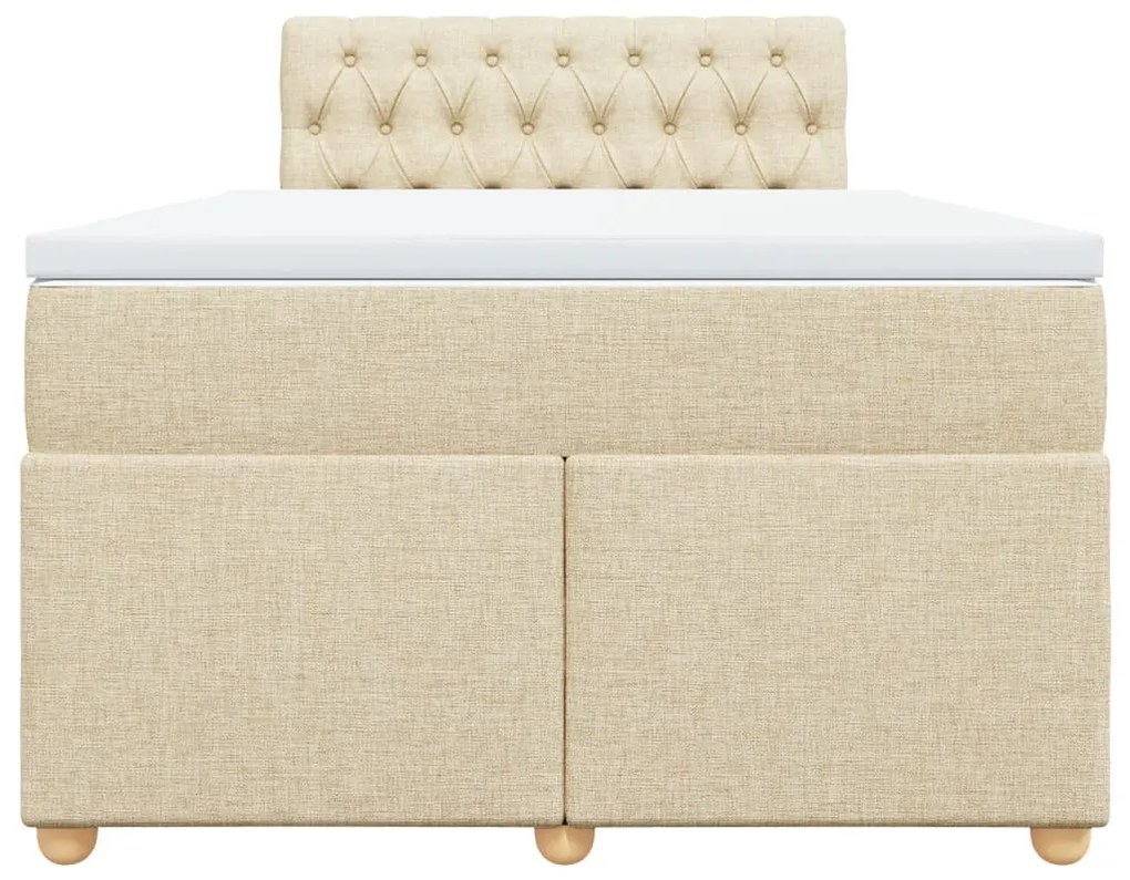 Cama boxspring com colchão 120x190 cm tecido cor creme