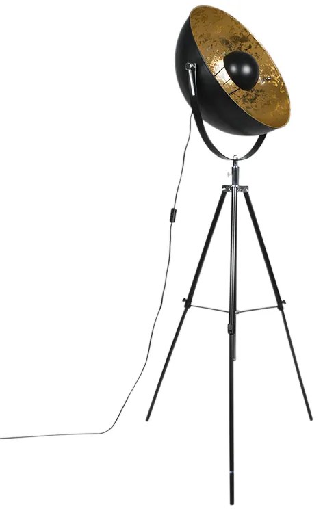 LED Candeeiro de pé inteligente industrial tripé preto incl. WiFi A60 - Magna 50 Eglip Moderno