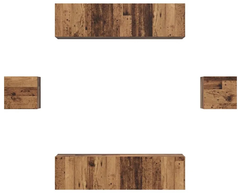 Conjunto de móvel de TV Montado na parede com armazenamento com porta
