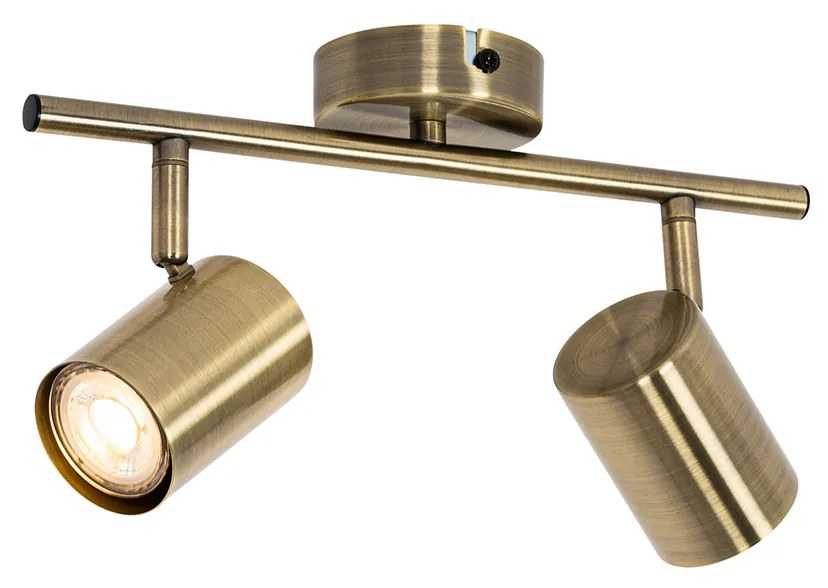 Projetores modernos bronze inclináveis 2-luzes - Jeana