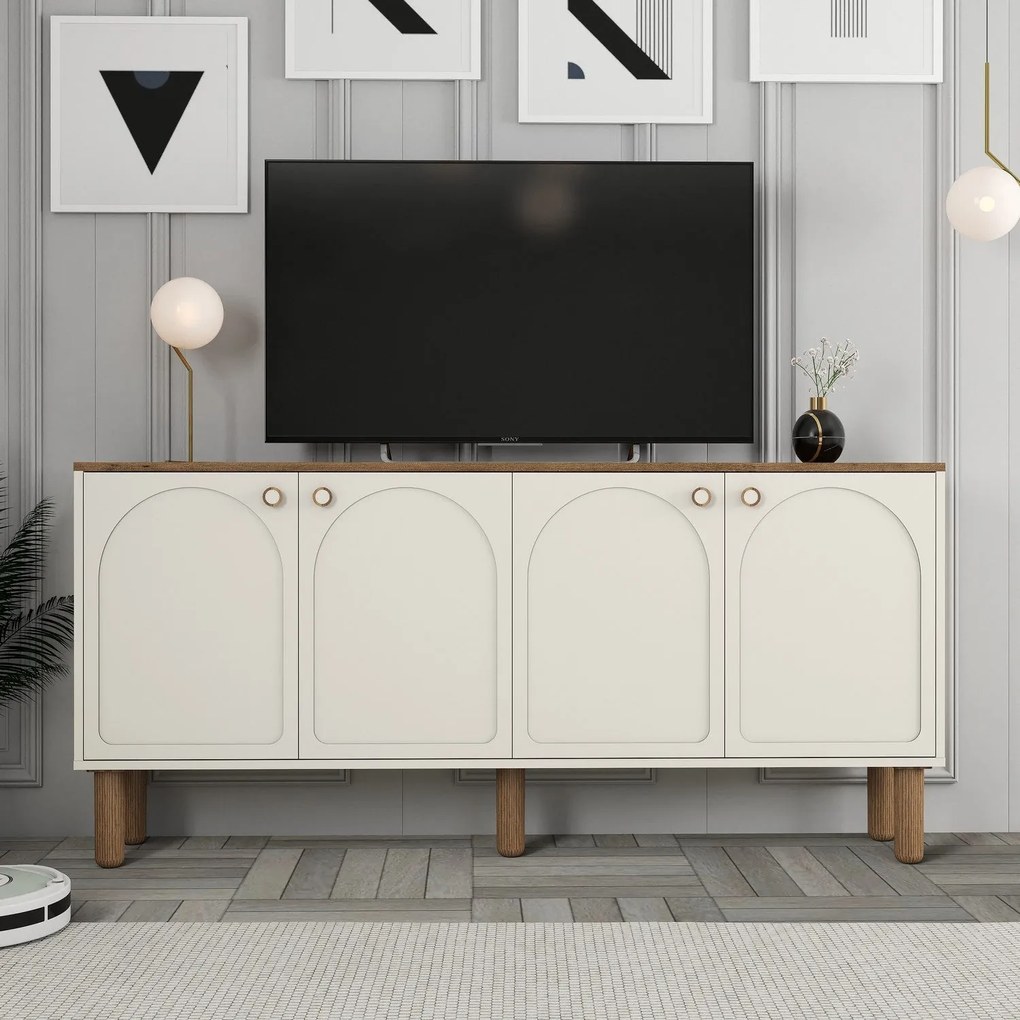 Aparador "Bianco" - Creme - 180x84x35cm - Design Moderno