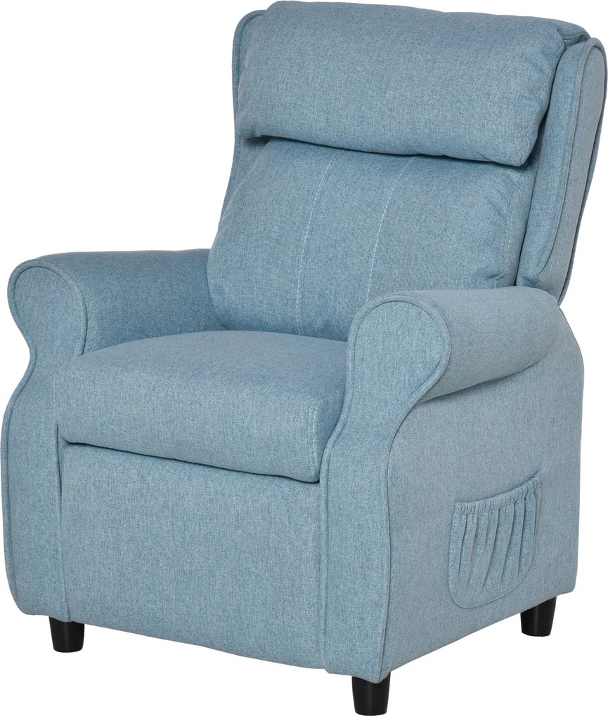 HOMCOM Sofá infantil Poltrona com apoio para os pés Apoio de braço Encosto ajustável Poltrona relax Sofá-cama infantil Cadeira para 3-5 anos Meninos e meninas Azul | Aosom Portugal