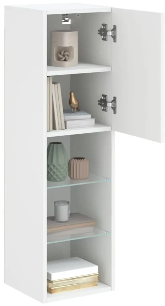Móvel de TV c/ luzes LED 30,5x30x102 cm branco