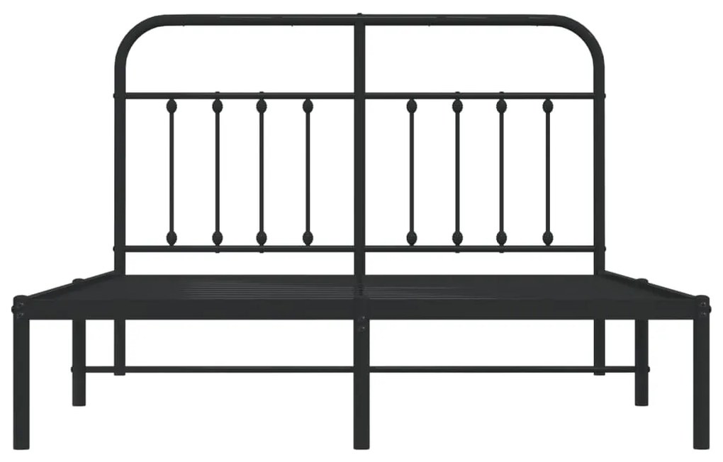 Estrutura de cama com cabeceira 140x190 cm metal preto