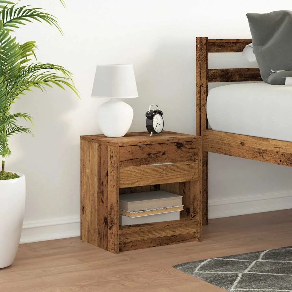 Mesa de cabeceira com gaveta 39x28x41 cm madeira velha