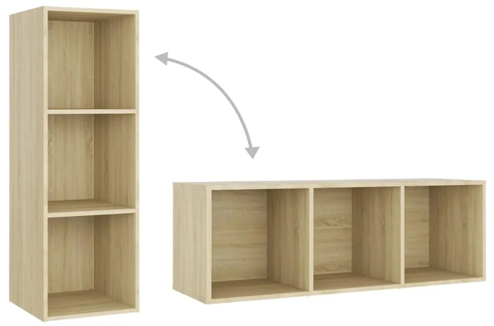 Móveis de TV 3 pcs 107x35x37 cm contraplacado carvalho sonoma