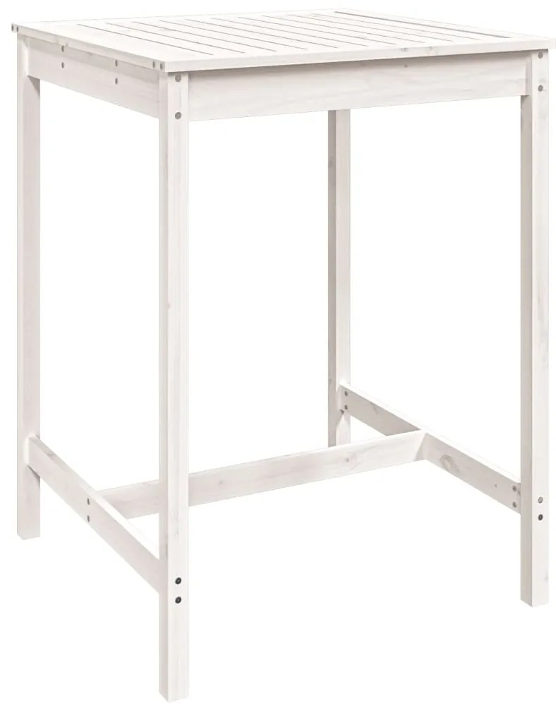 3 pcs conjunto de bar para jardim pinho maciço branco