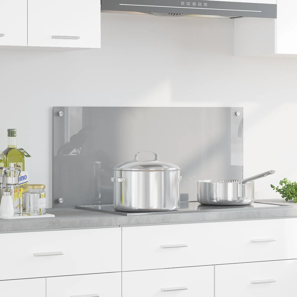 vidaXL Proteção de Cozinha Cinzento-claro 90 x 40 x 0.6 cm