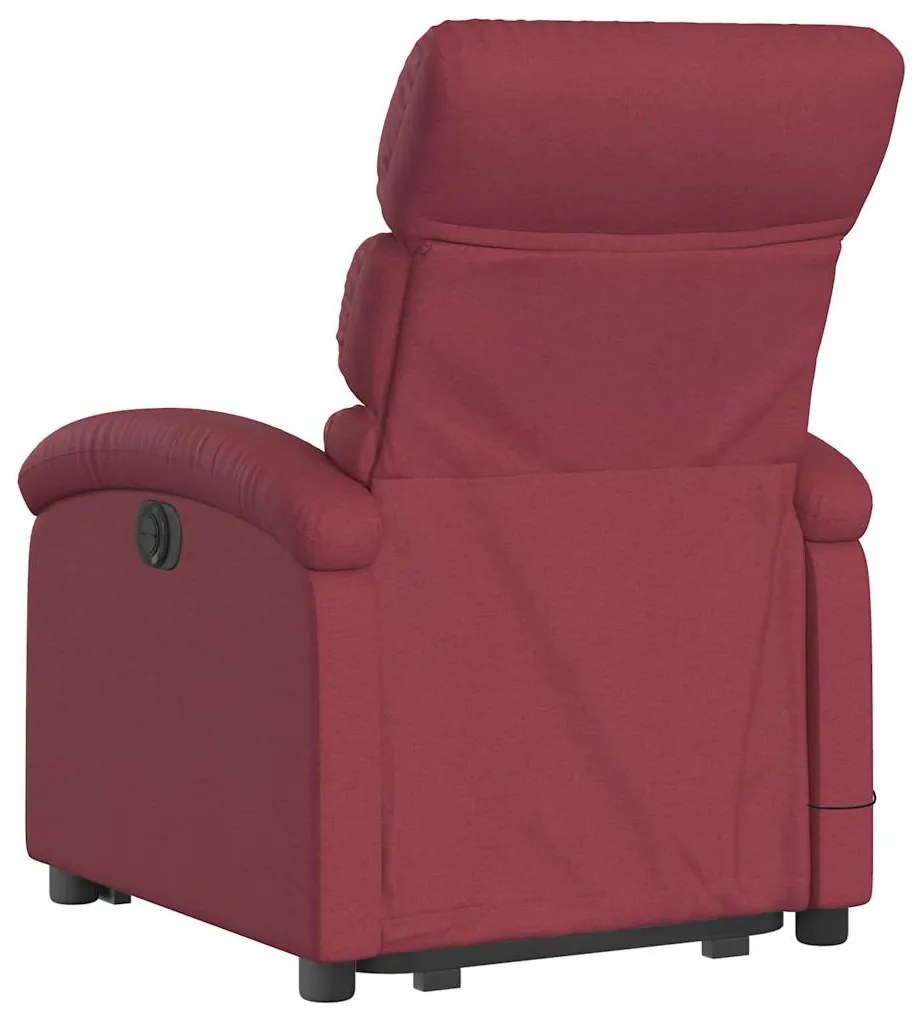 Poltrona elevatória de massagens elétrica tecido vermelho tinto