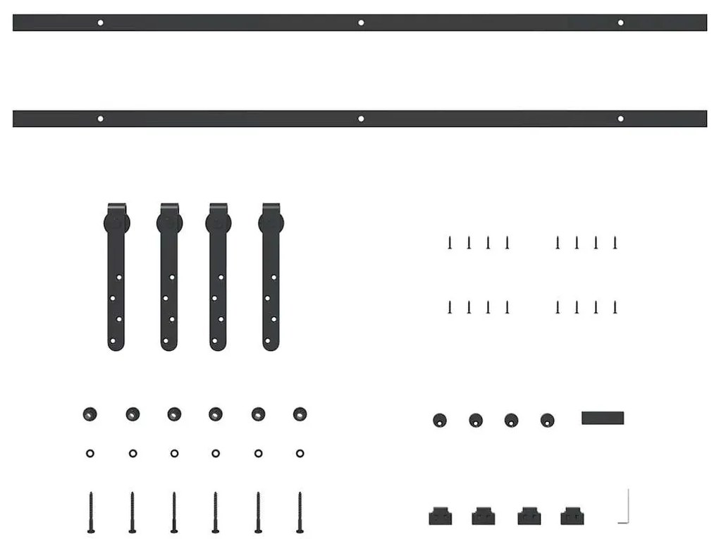 Kit para armário deslizante aço carbono 200 cm