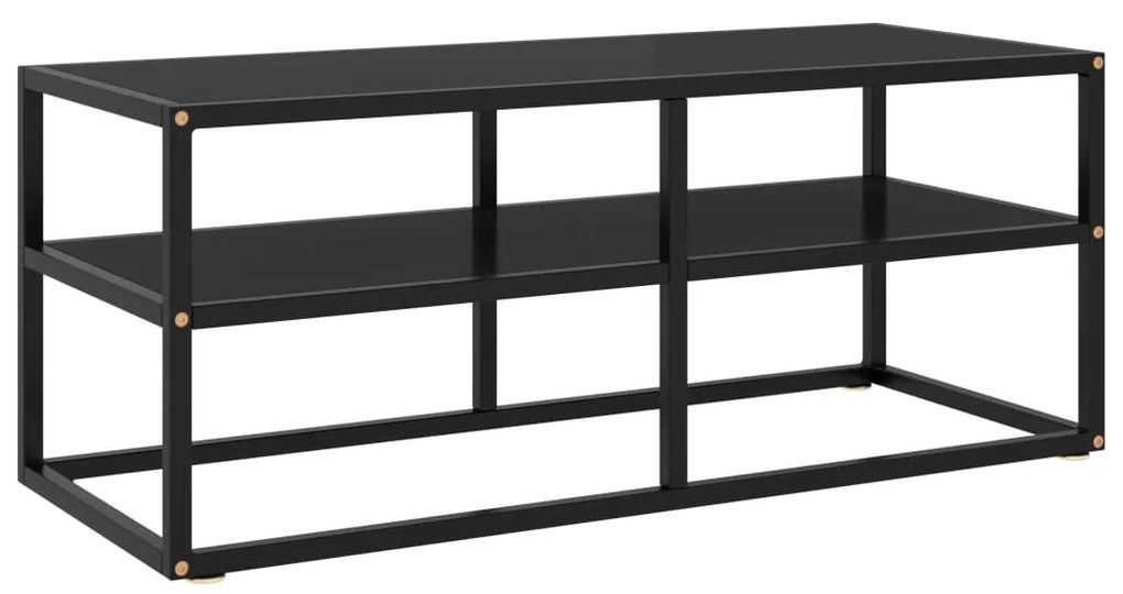 vidaXL Móvel de TV 100x40x40 cm vidro preto