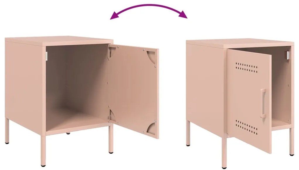 Mesa de cabeceira 36x39x50,5 cm aço rosa