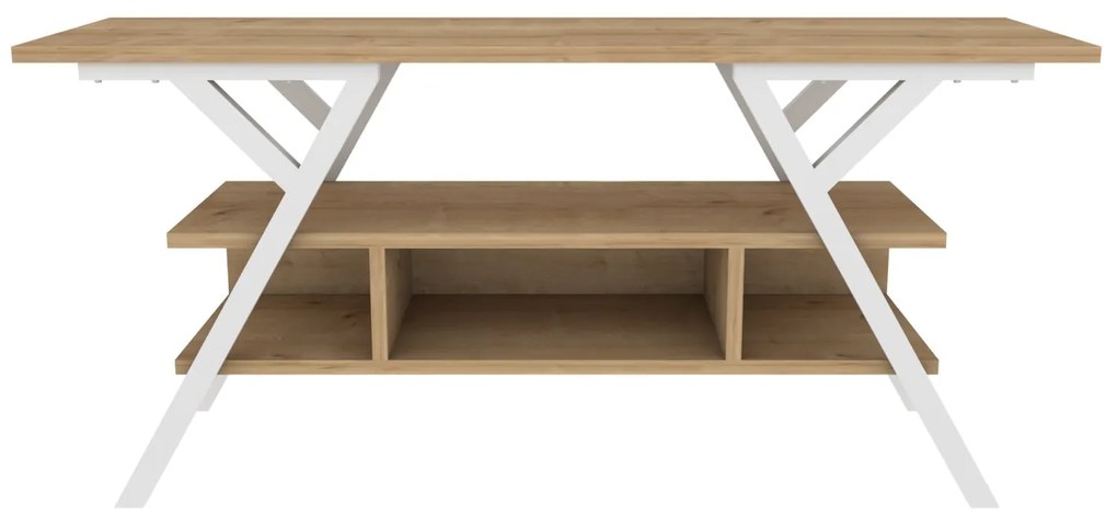 Móvel TV Minerva – Branco Carvalho – 120x35x55 cm