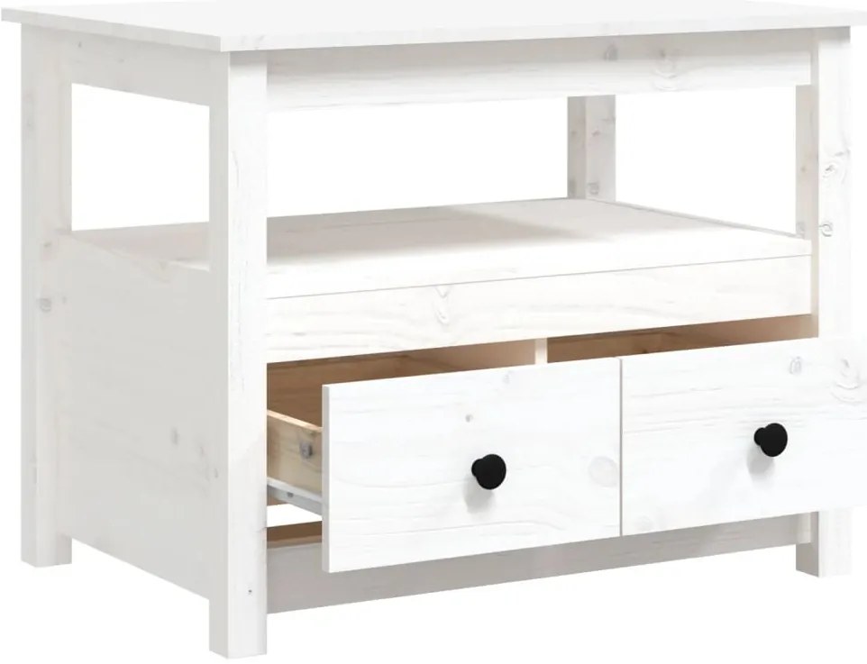 Mesa de centro 71x49x55 cm pinho maciço branco