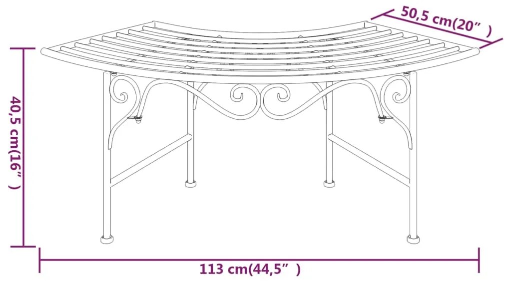 Banco para árvore 113 cm aço preto