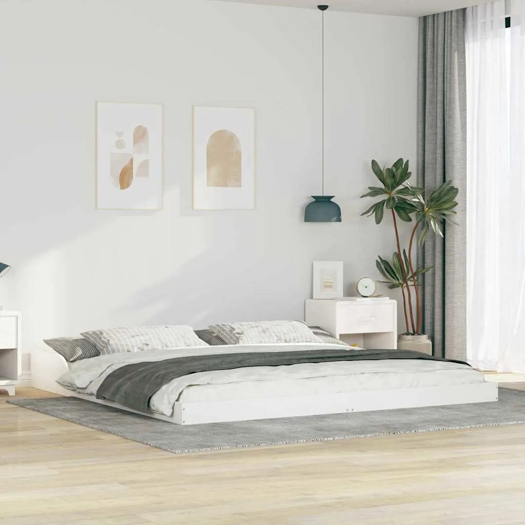 vidaXL Estrutura da Cama Branco 180 x 220 cm Madeira de pinho maciça
