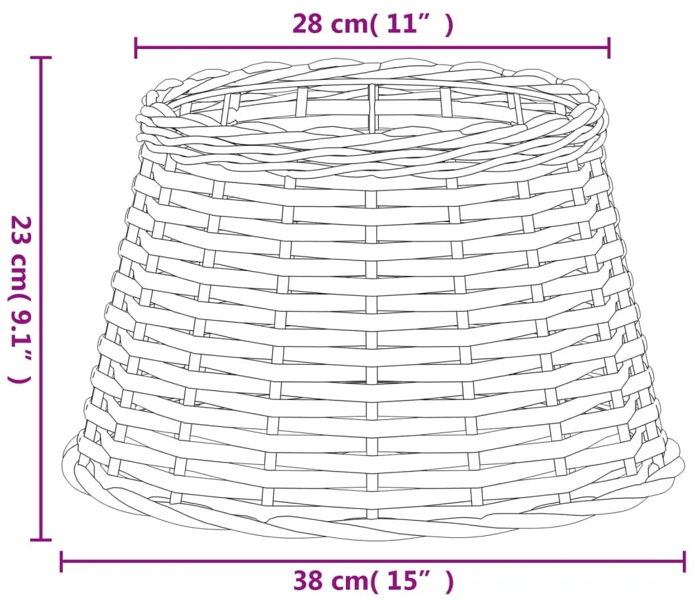Abajur Ø38x23 cm vime castanho