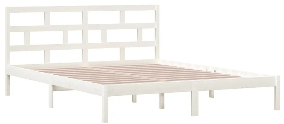 Estrutura cama pequena casal 120x190 cm pinho maciço branco