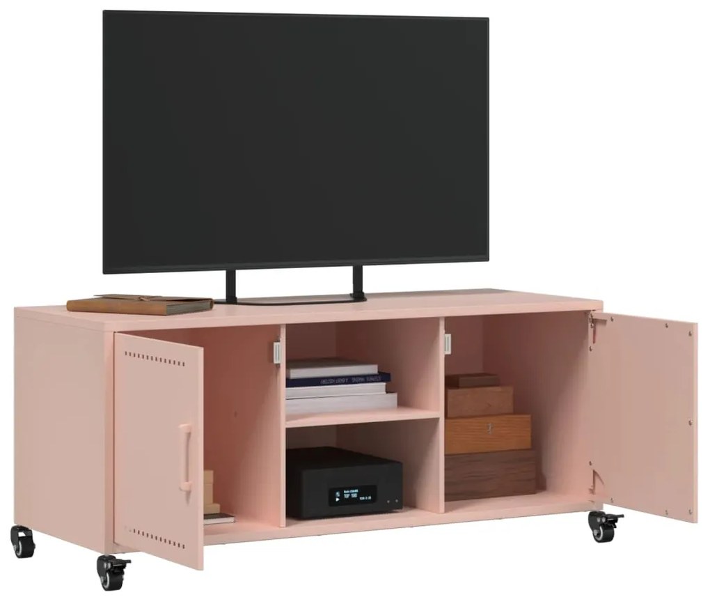 Móvel de TV 100,5x39x43,5 cm aço rosa