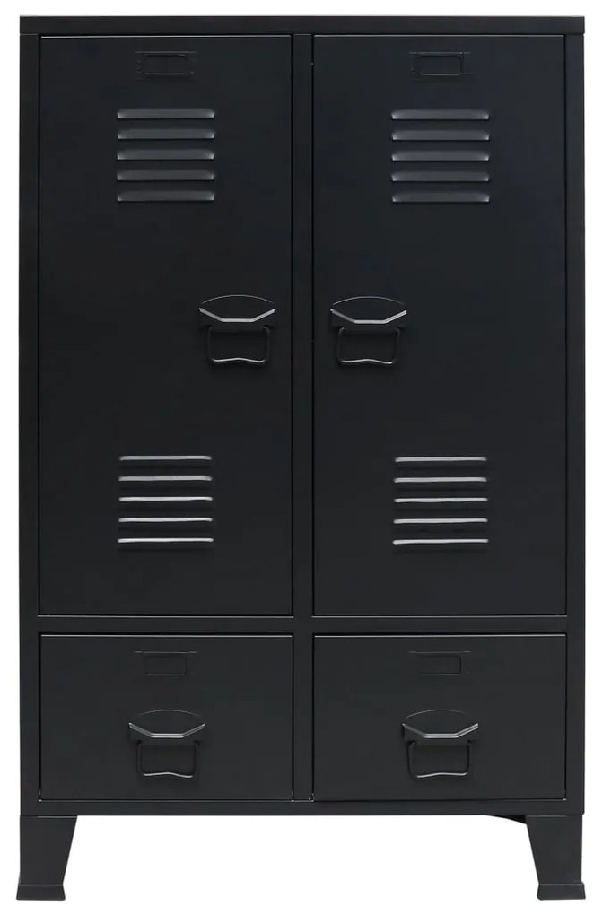 Roupeiro estilo industrial em metal 67x35x107 cm preto