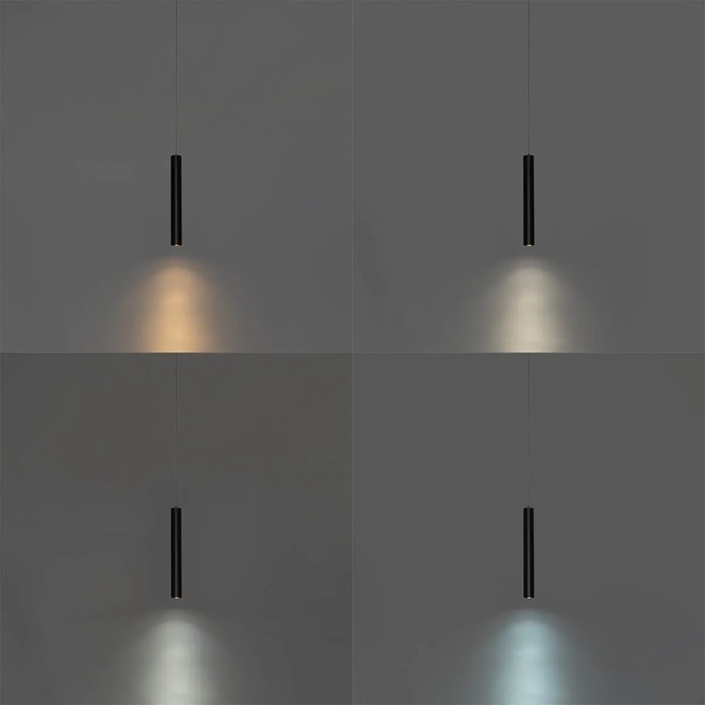 Candeeiro Pendente Moderno Preto para Sistema de Trilho Monofásico 4.5W 3000K - Magnetic Cassie