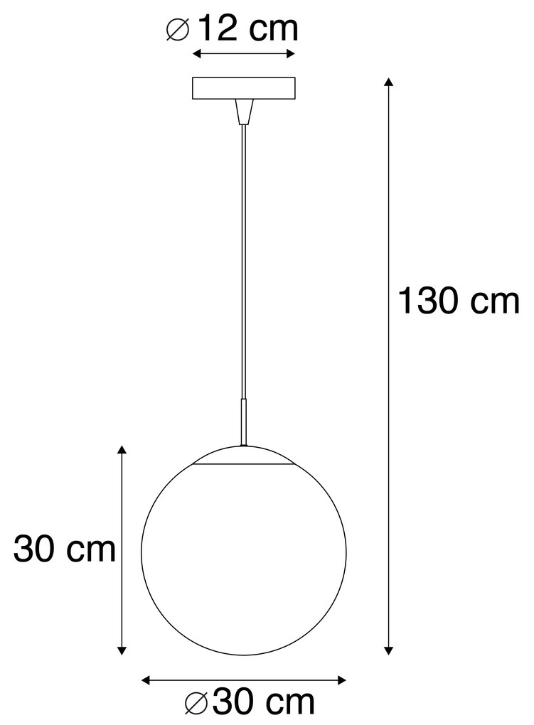 Candeeiro de suspensão Art Déco de cobre com vidro transparente 30 cm - Bola 30 Design,Moderno