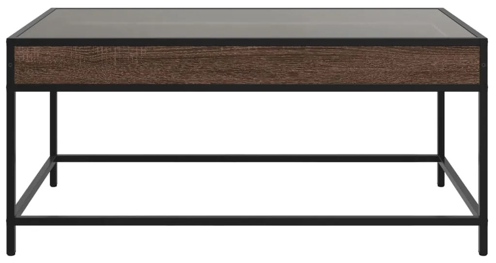 Mesa de centro luzes LED Infinity 90x50x41 cm carvalho castanho