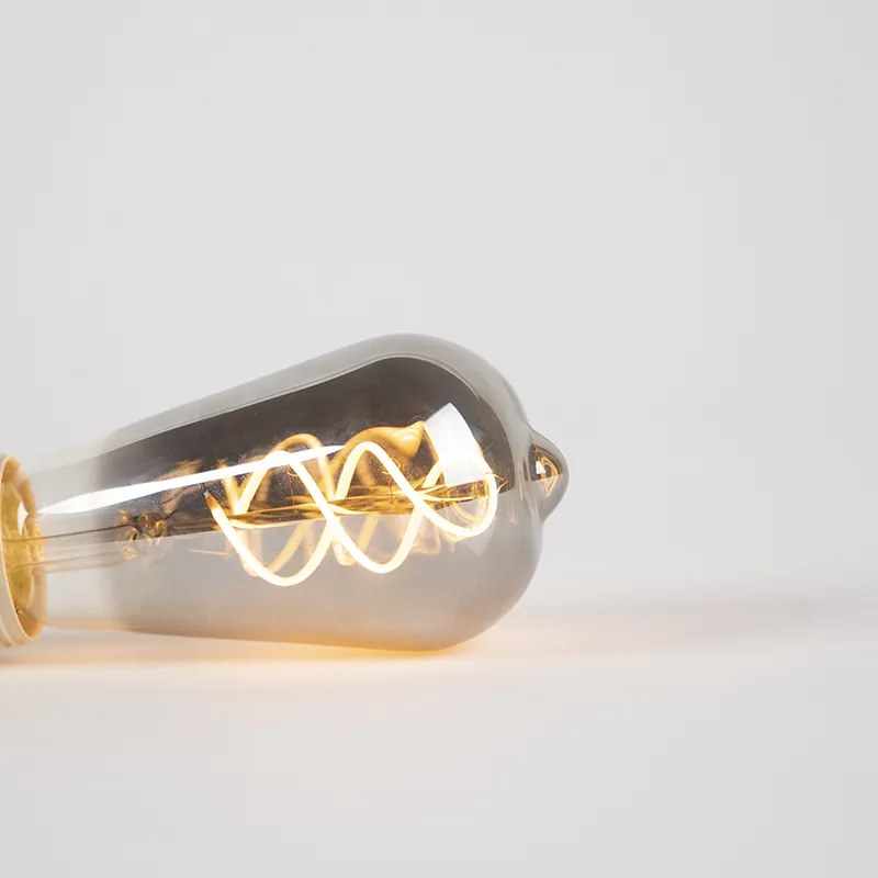 Lâmpada de filamento torcido LED regulável E27 vitro fumê 100lm 2100K