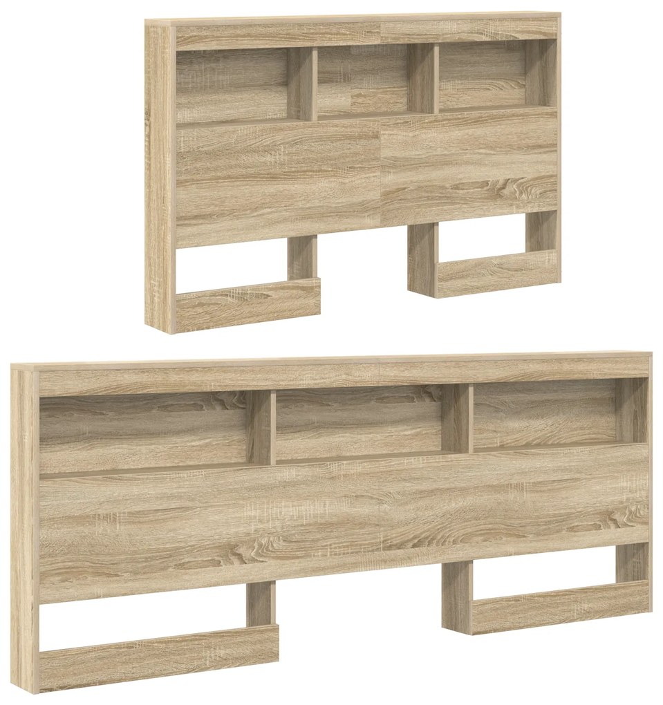 Cama com Estante Carvalho Sonoma 120x190 cm Madeira Engineered.