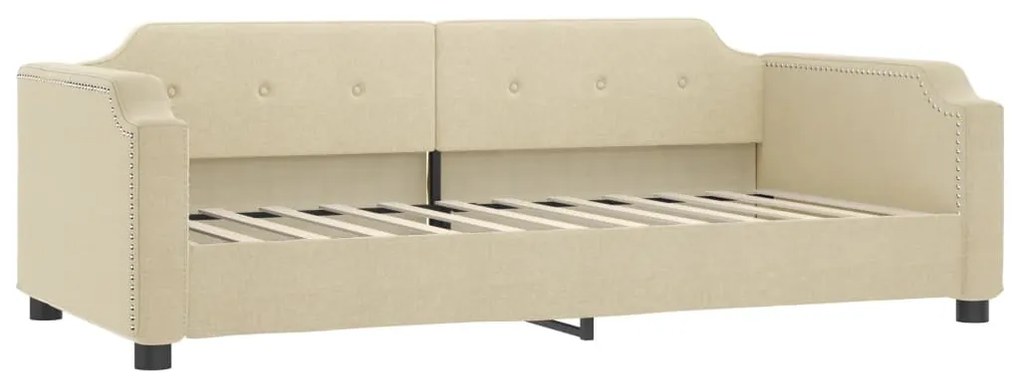 Sofá-cama c/ gavetão e colchões 90x200 cm tecido cor creme