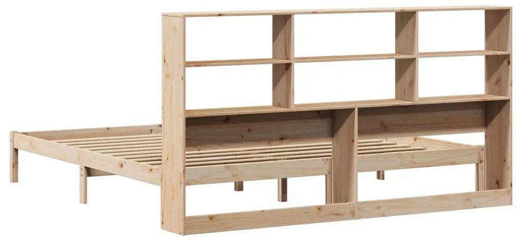 Cama com estante sem colchão 200x200 cm pinho maciço