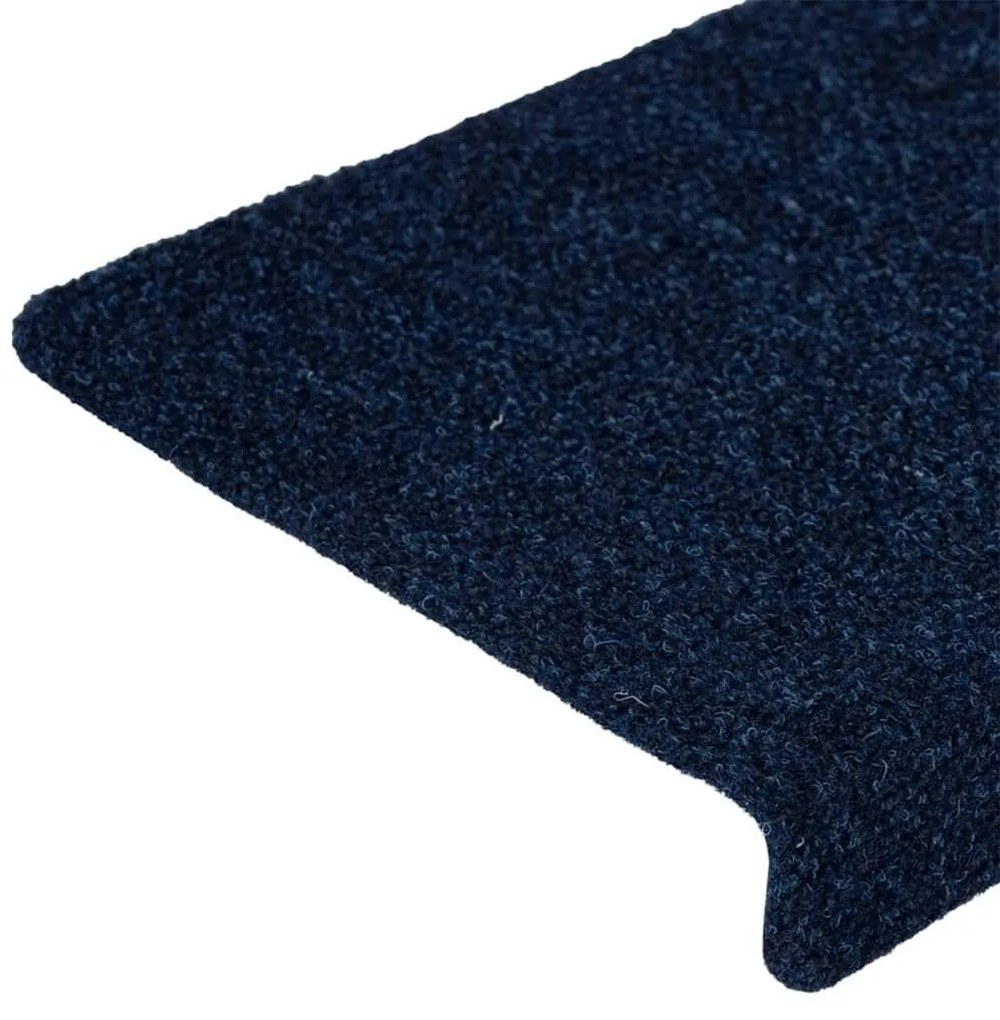 Tapetes de escada autoadesivos 30 pcs 65x21x4 cm azul-marinho