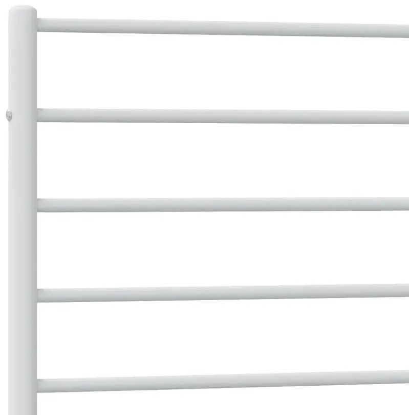 Estrutura de cama com cabeceira e pés 90x190 cm metal branco