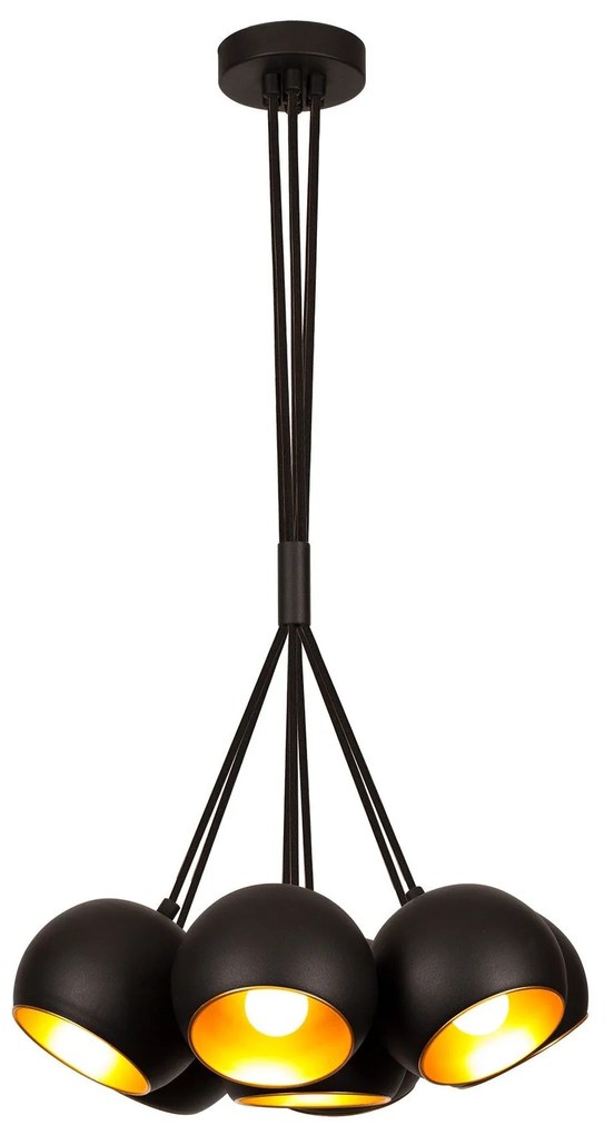 Chandelier Sivani – Preto e Dourado – 45 cm