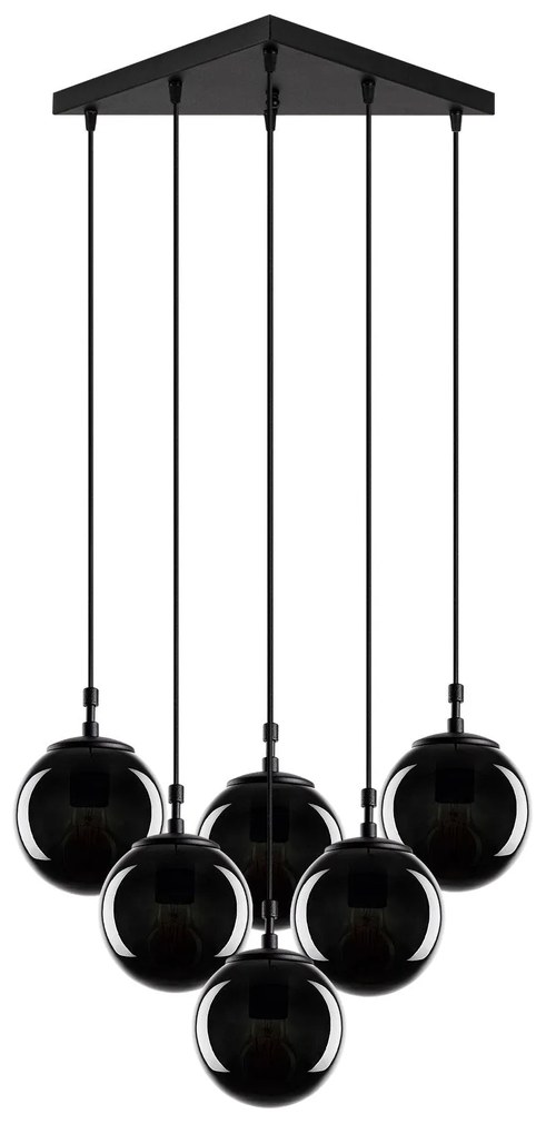 Candeeiro de Teto Efe – Preto Fumado – 55 x 50 cm