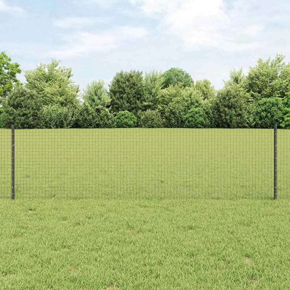 vidaXL Cerca com Postes Cinzeto 0.6 x 25 m Aço